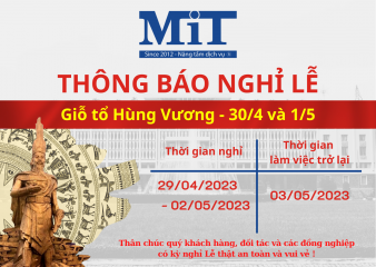 Thông báo nghỉ lễ giỗ tổ hùng vương, ngày 304 và 15