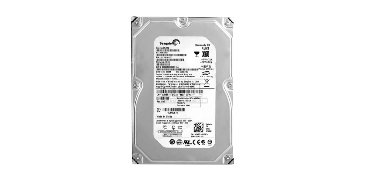 0jw551 dell 750gb 7.2k 3.5 inch sata 3gb:s hot-plug w:f238f6