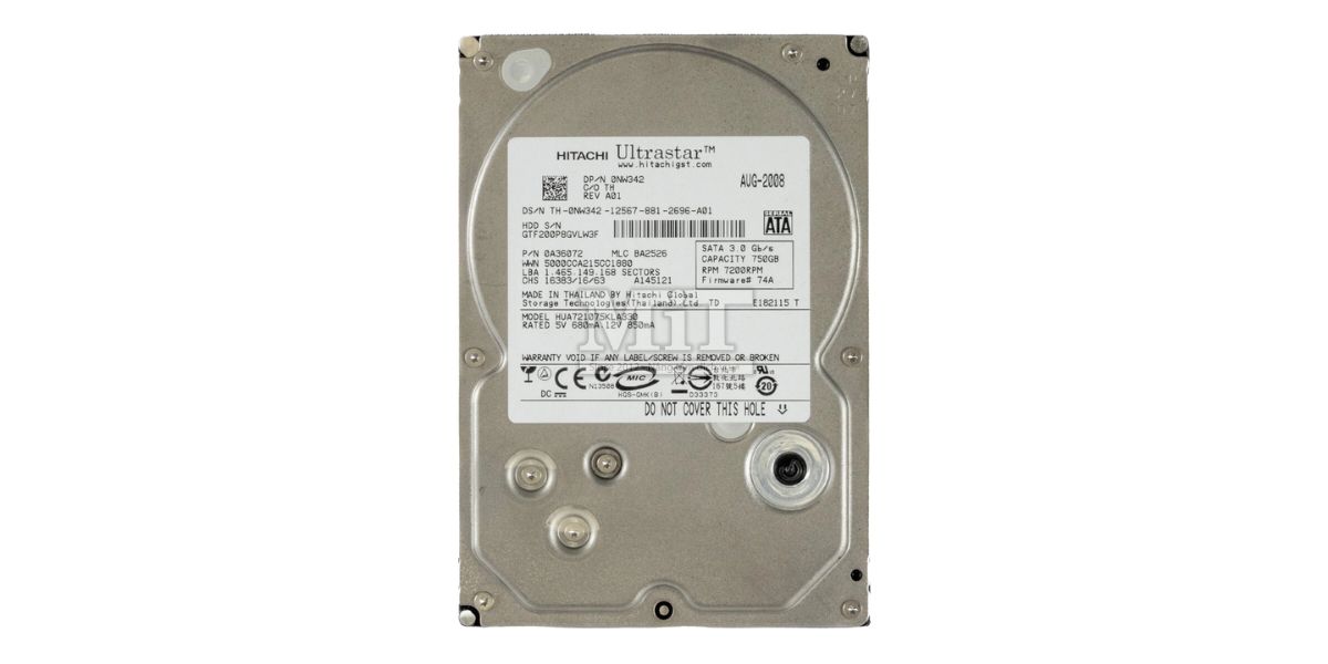 Nw342 dell 750gb 7.2k 3.5 inch sata hot-plug w:f238f5