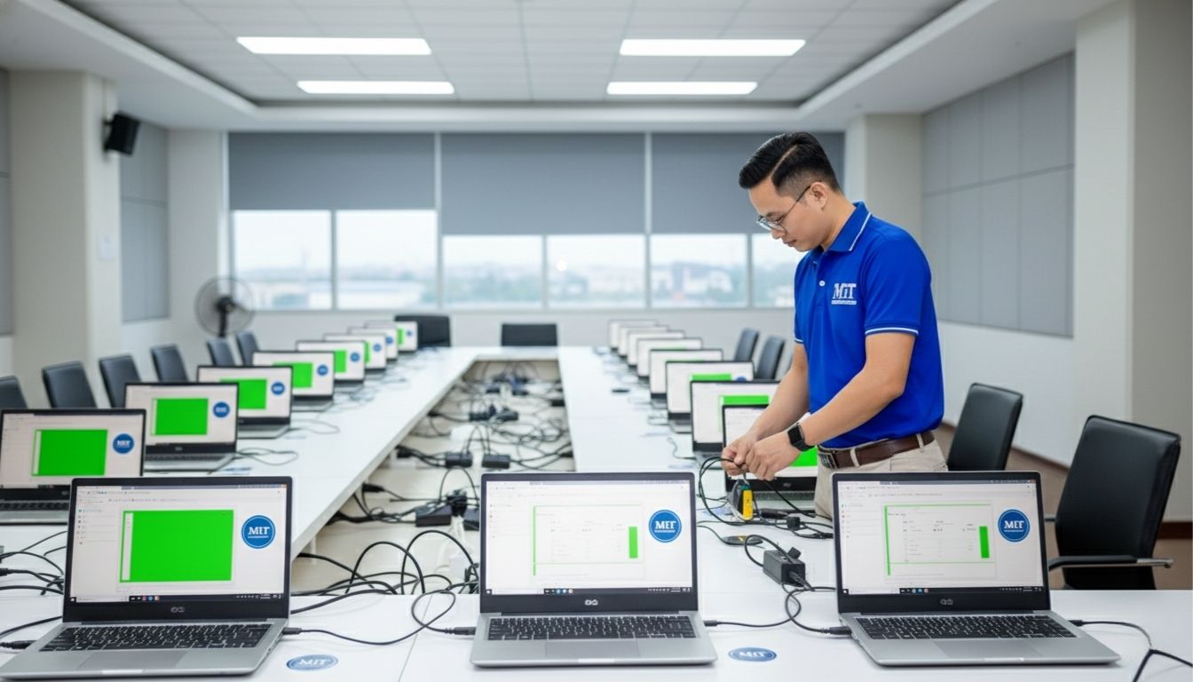 Các khách hàng sử dụng dịch vụ cho thuê laptop tại Tân An Hội